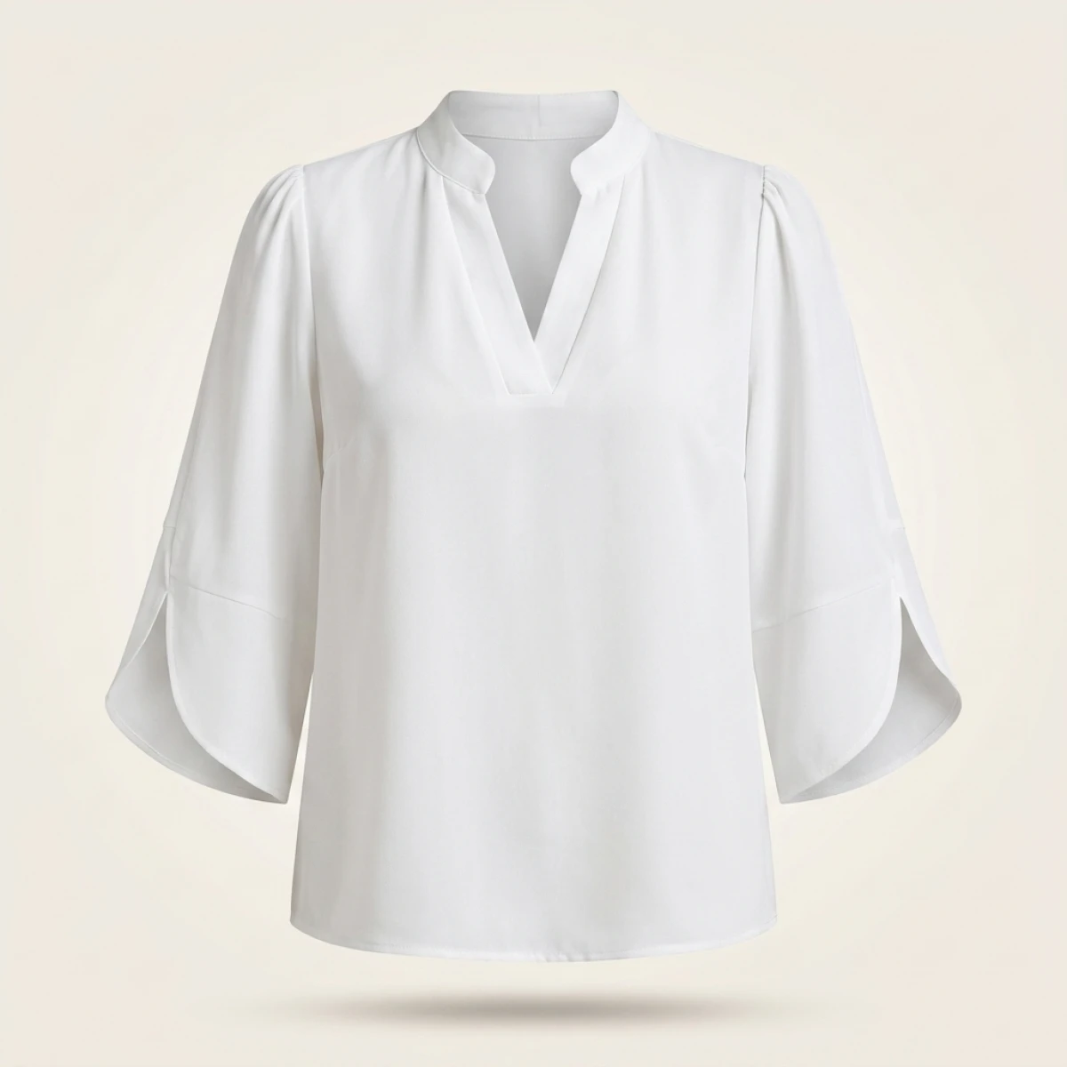 Pluse Size V-neck Summer Elegant Women's Blouse Solid Color Loose Shirt Short Sleeve Casual White Tops Office Lady Tops Clothing