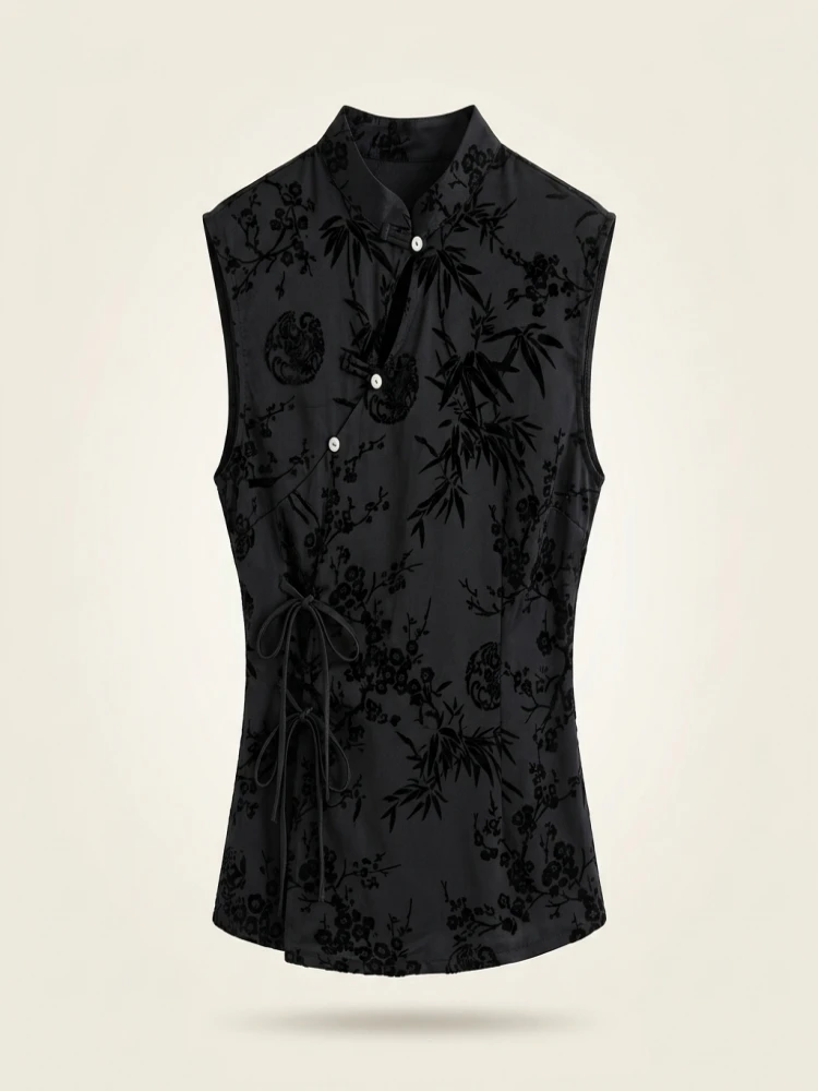 Women's Jacquard Black Chiffon Blouse Short Sleeve Loose Top Office Casual Wear Lace-Up Shirt Lady plus Size