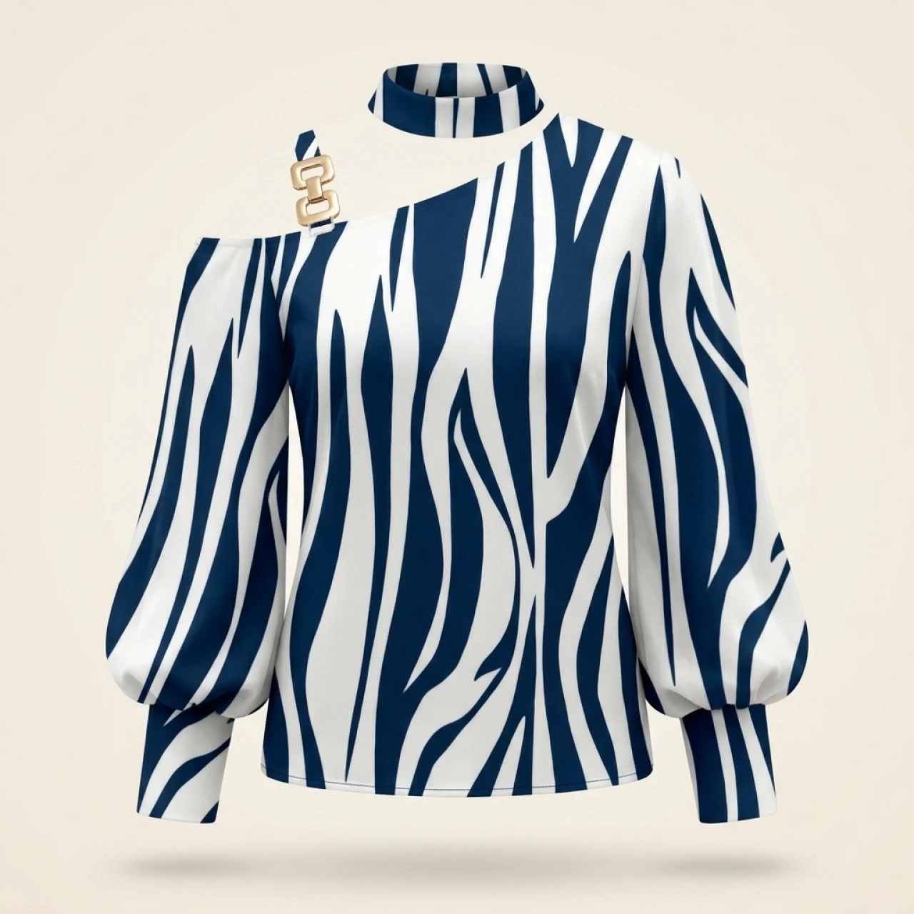 Plus Size Women's Fashion Casual Spring Fall Long Sleeve One Shoulder Blouses & Shirts - Image 2