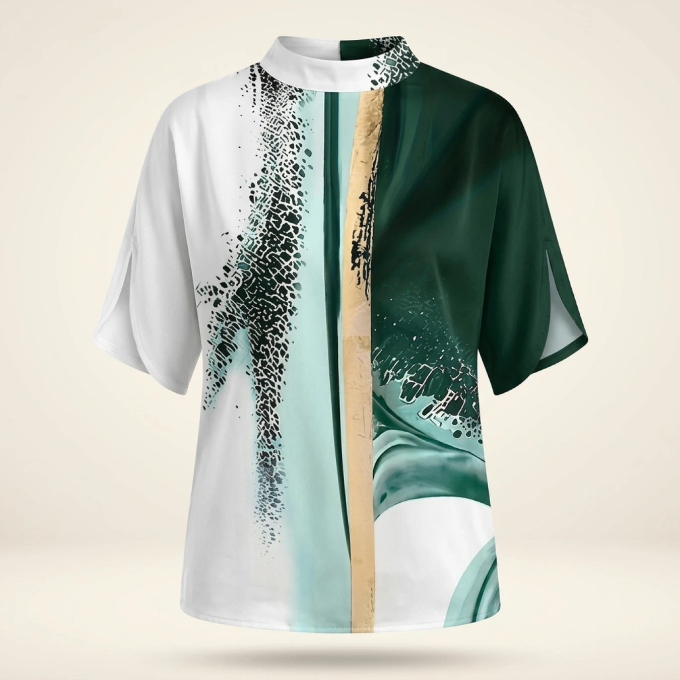 Plus Size Casual Print Women's Blouse O Neck Half Sleeve Loose Shirt 2024 Summer Woman Tops Fashion Blouses Streetwear - Image 2