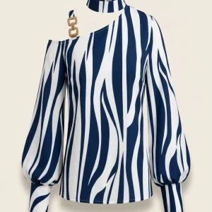 Plus Size Women's Fashion Casual Spring Fall Long Sleeve One Shoulder Blouses & Shirts