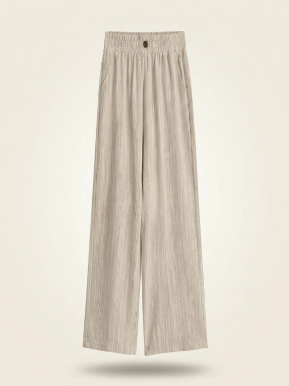 High Waist Wide Leg Pants Women's Loose Fit Summer Thin Version Straight Cut Mom Pants Indian Sle Casual Trousers - Image 5