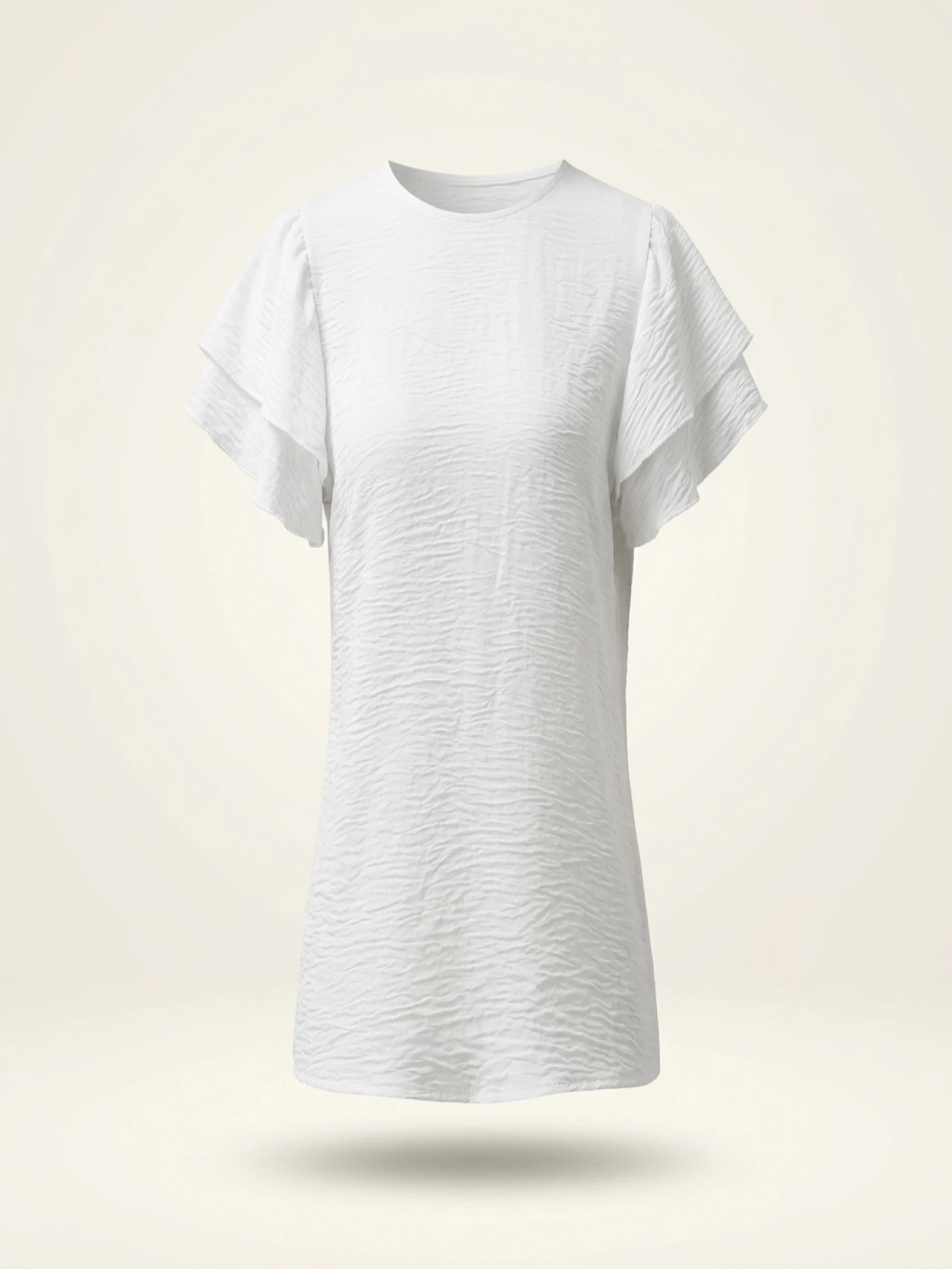 Women's oversized woven solid color casual shirt - Image 2