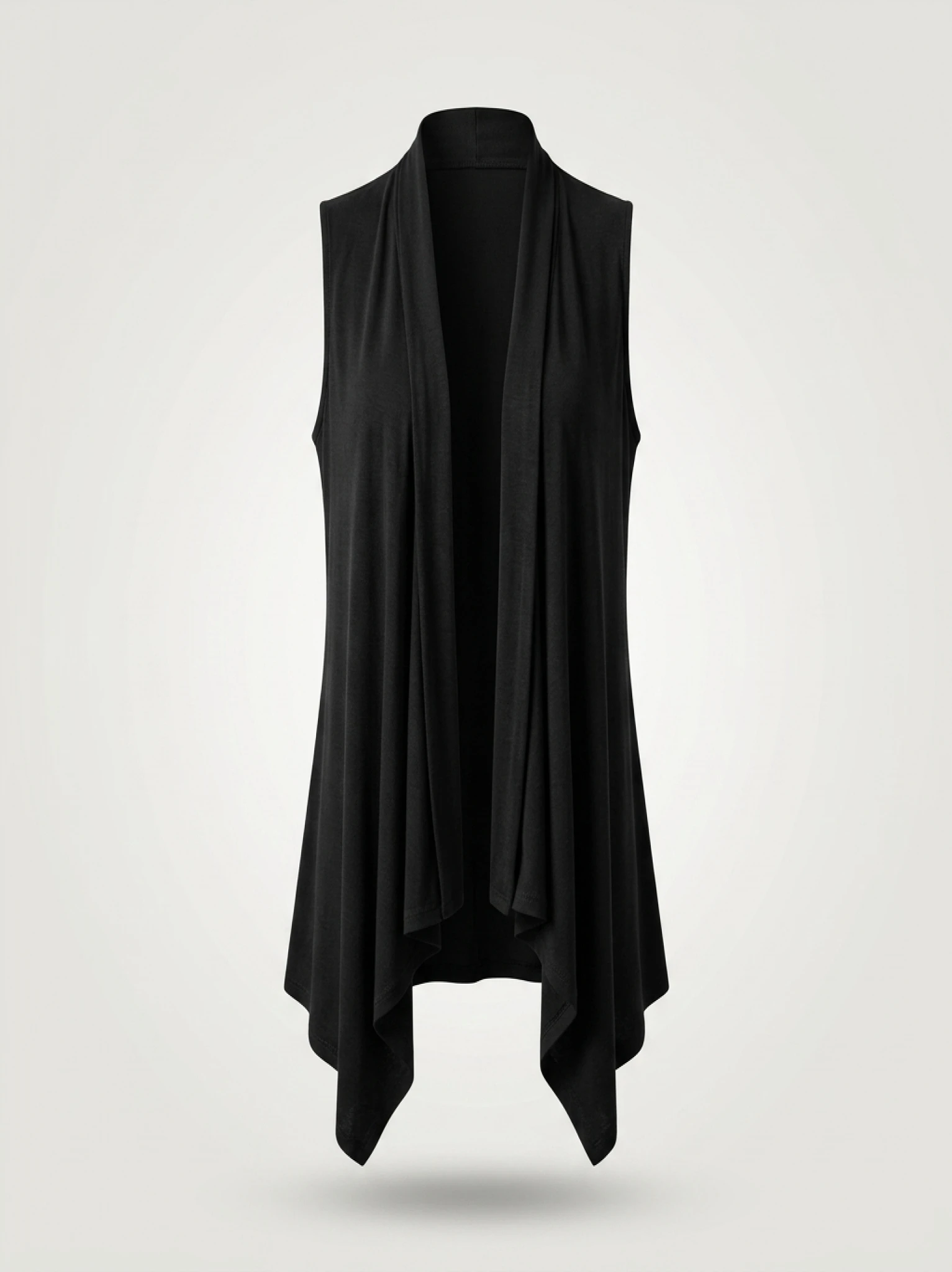 Elegant Sleeveless Open Front Cardigan Vest for Women - Plus Size Lightweight Draped Long Vest