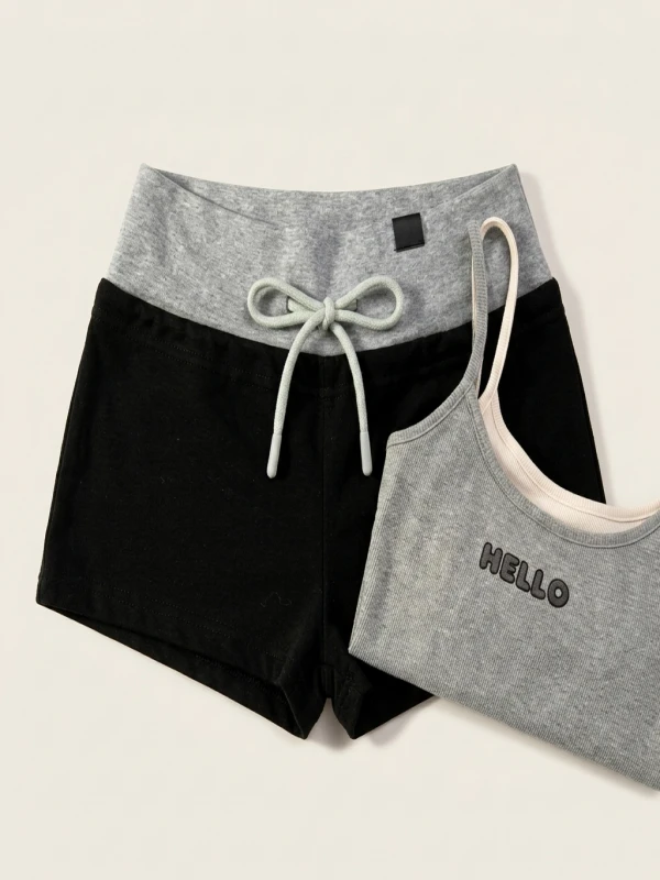 Low Waist Slim Fit orts Women's Outerwear Home Pants Color Blo Tee-Quarter Length Spor Pants Asymmetrical Indian Sle - Image 4