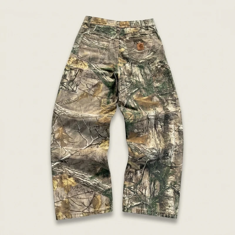 Waed Denim Camouflage Pants American Sle Branches Wide Leg Loose Straight Cut Jeans Low Waist Long Trousers for Women - Image 2
