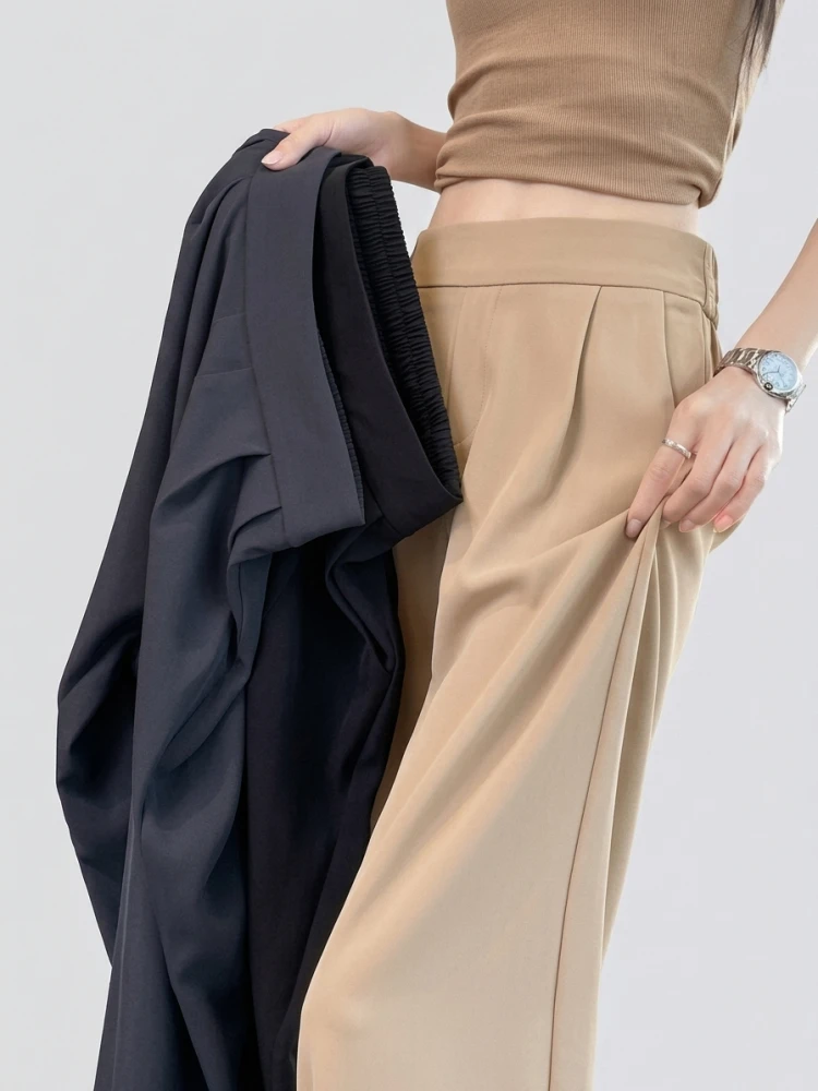 High Waist Wide Leg Pants Women's Loose Casual Straight Cut Slimming Concealing Long Trousers Indian Sle Commute Faion - Image 2