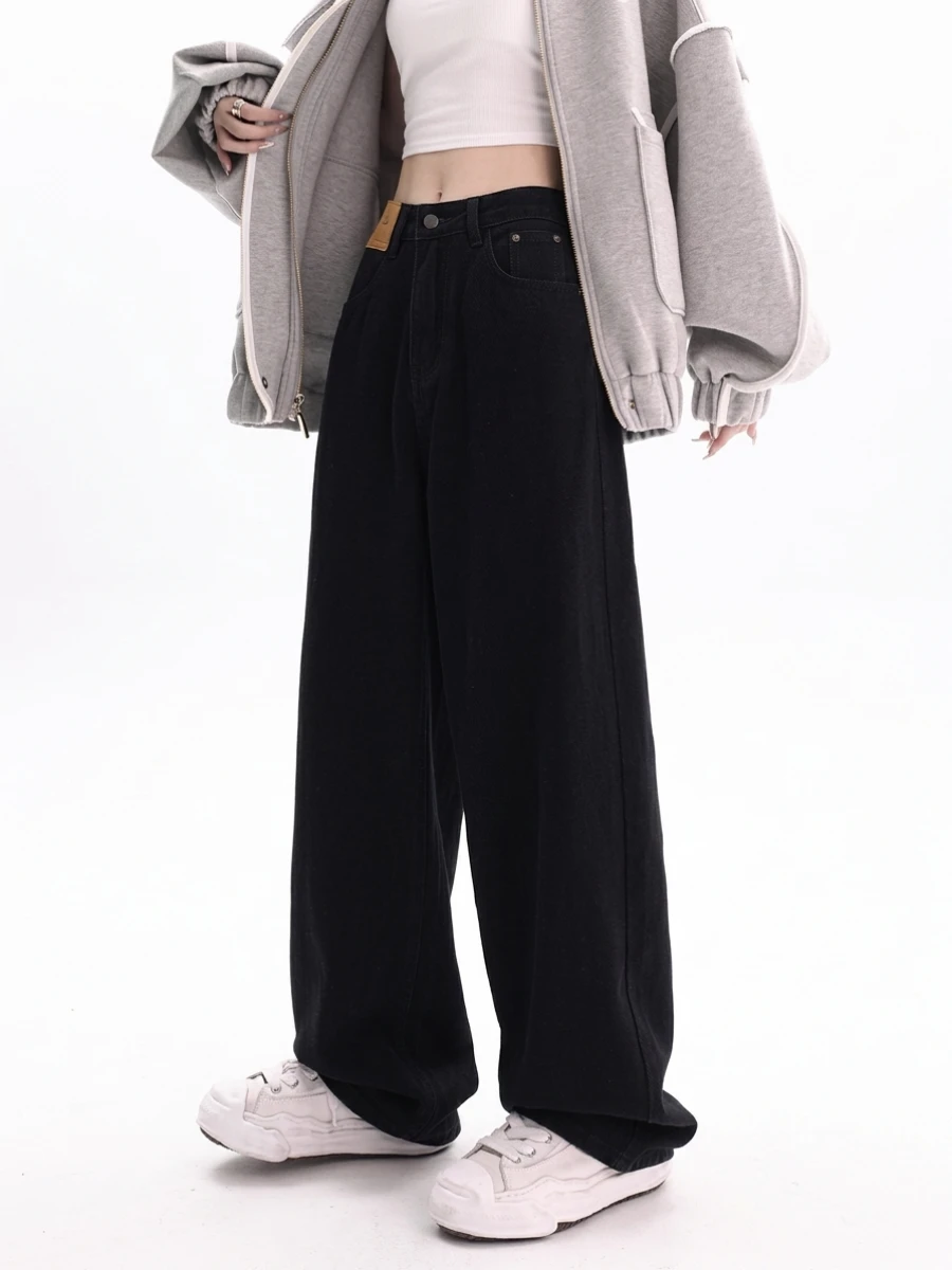 Bla Wide Leg Denim Jeans Women's Loose Fit High Waist Straight Leg Long Pants Pear aped Body Jeans Autumn New Sle - Image 3