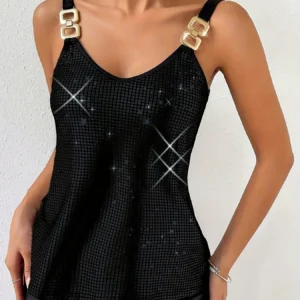 Women Plus Size Woven Summer Tank Top