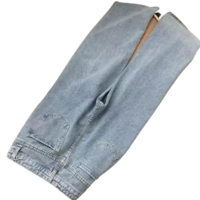 High Waist Dad Jeans Women's Summer New Sle Indian Loose Slimming Wide Leg Long Pants Thin Denim Fabric Autumn Season - Image 5