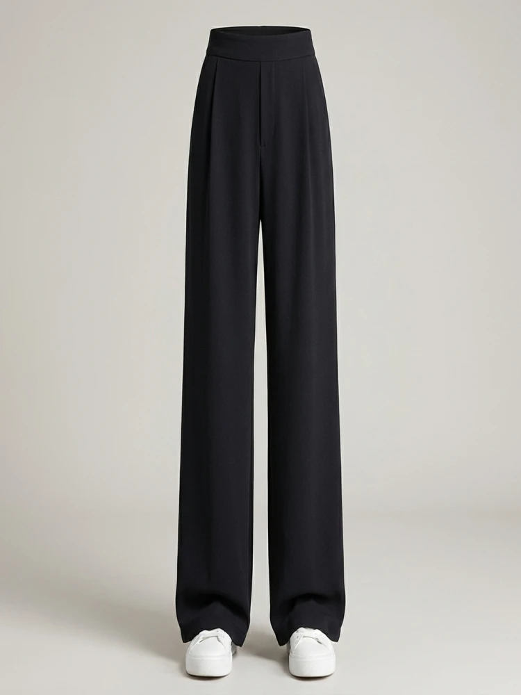 High Waist Wide Leg Pants Women's Loose Casual Straight Cut Slimming Concealing Long Trousers Indian Sle Commute Faion - Image 5