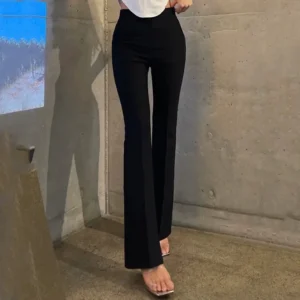 Slimming High Waist Flared Casual Pants Women's Long Trousers Indian Sle Leg Lengthening Effect Versatile Casual Trousers