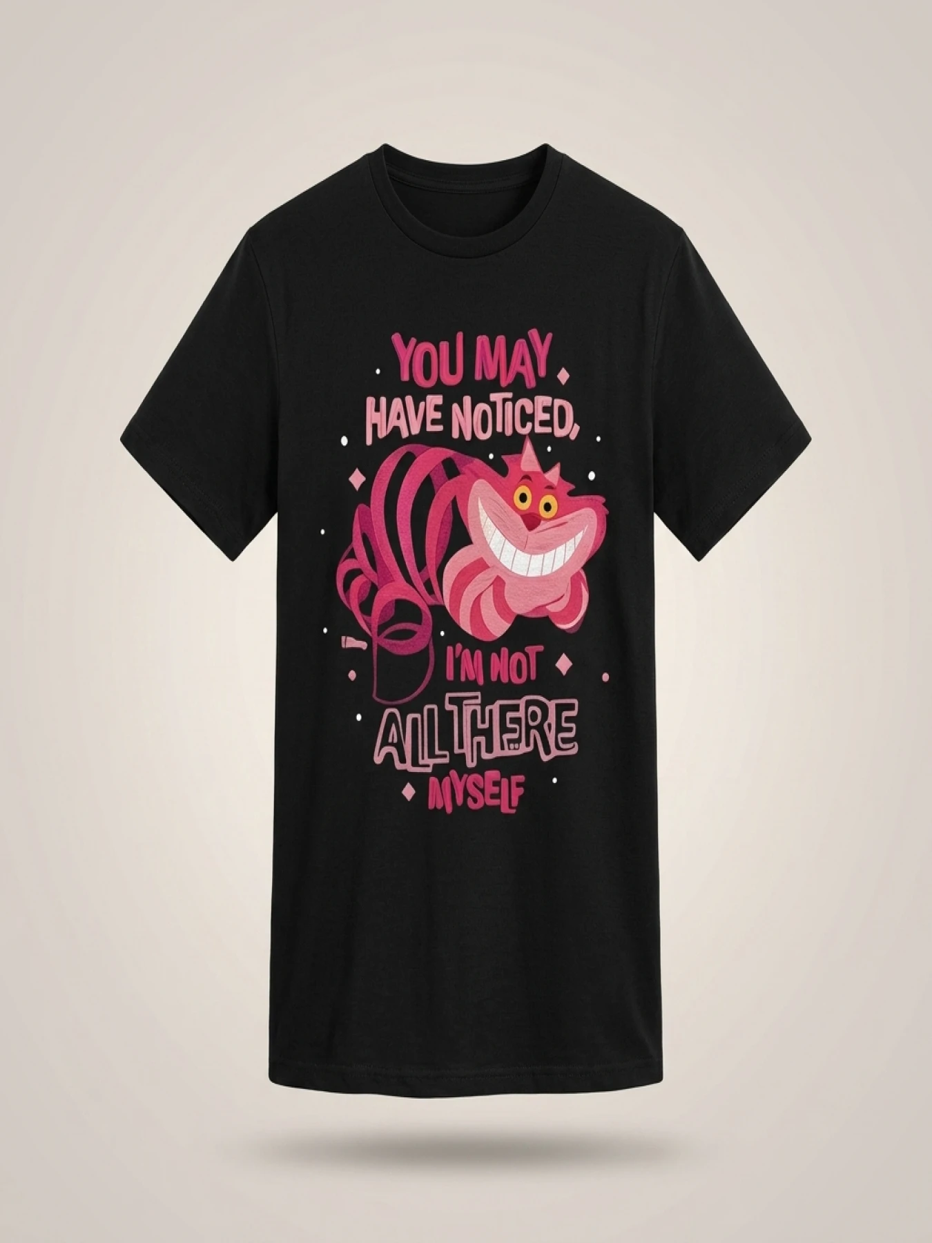 Cartoon cat Plus size women's round neck short sleeve T-shirt with elastic half sleeves and trendy prints