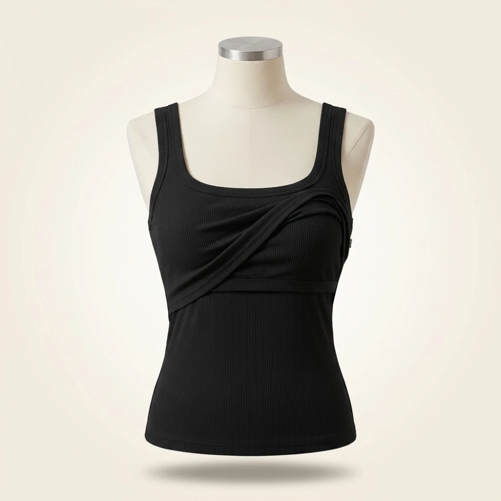 Plus Size XL-5XL New best-selling women's sports vest with suspender top and bottom vest for comfortable solid color home wear