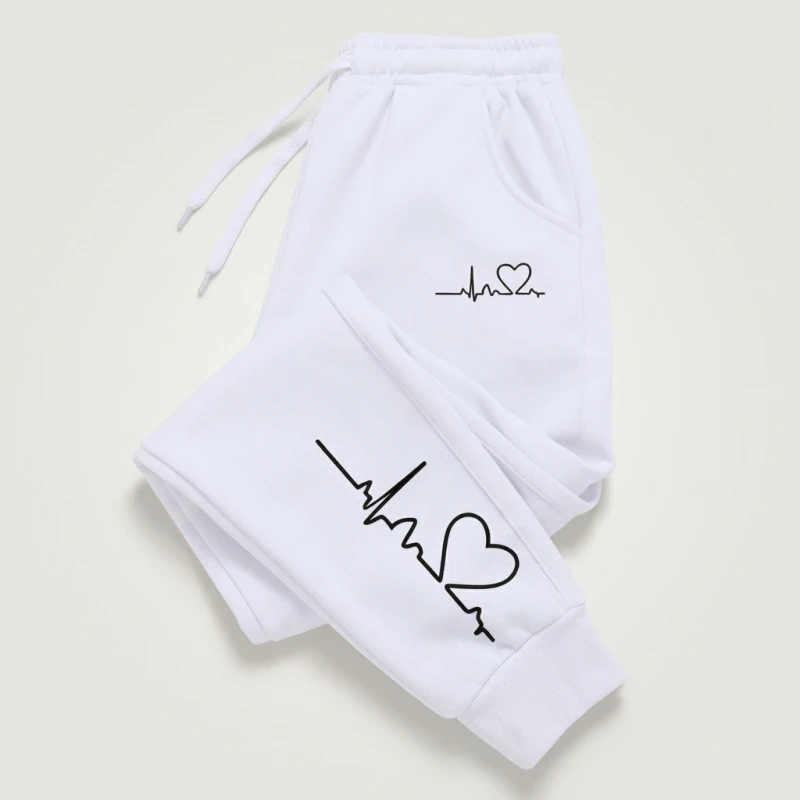 Hot Sales Womens Sweatpants Daily Casual Pants High Quality Fitness Tracksuit Trousers Heart Print Street Sport Jogging Pants - Image 3