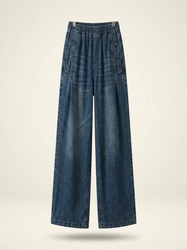plus Size Denim Jeans Women's Spring Wide Leg Pants Loose Fit Casual Versatile Straight Leg Trousers Spring Summer Faion - Image 5