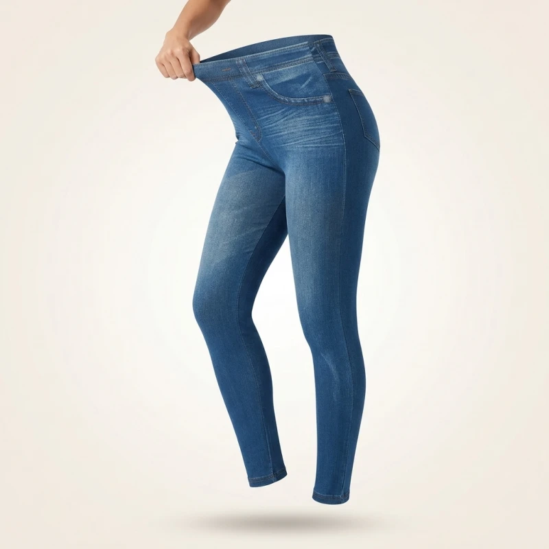Women's Seamless Denim-Look Leggings Fitness Leggings High Elastic Butt Liftting Yoga Pants High Waist Gym Trainning Print Tight - Image 2