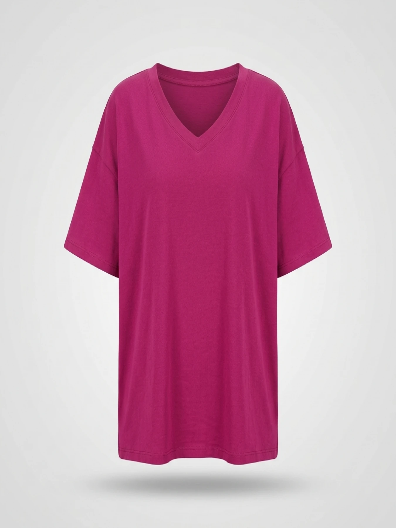 Plus size women's spring & summer simple fashion basic versatile polyester fiber with elastic solid color short-sleeved T-shirt。