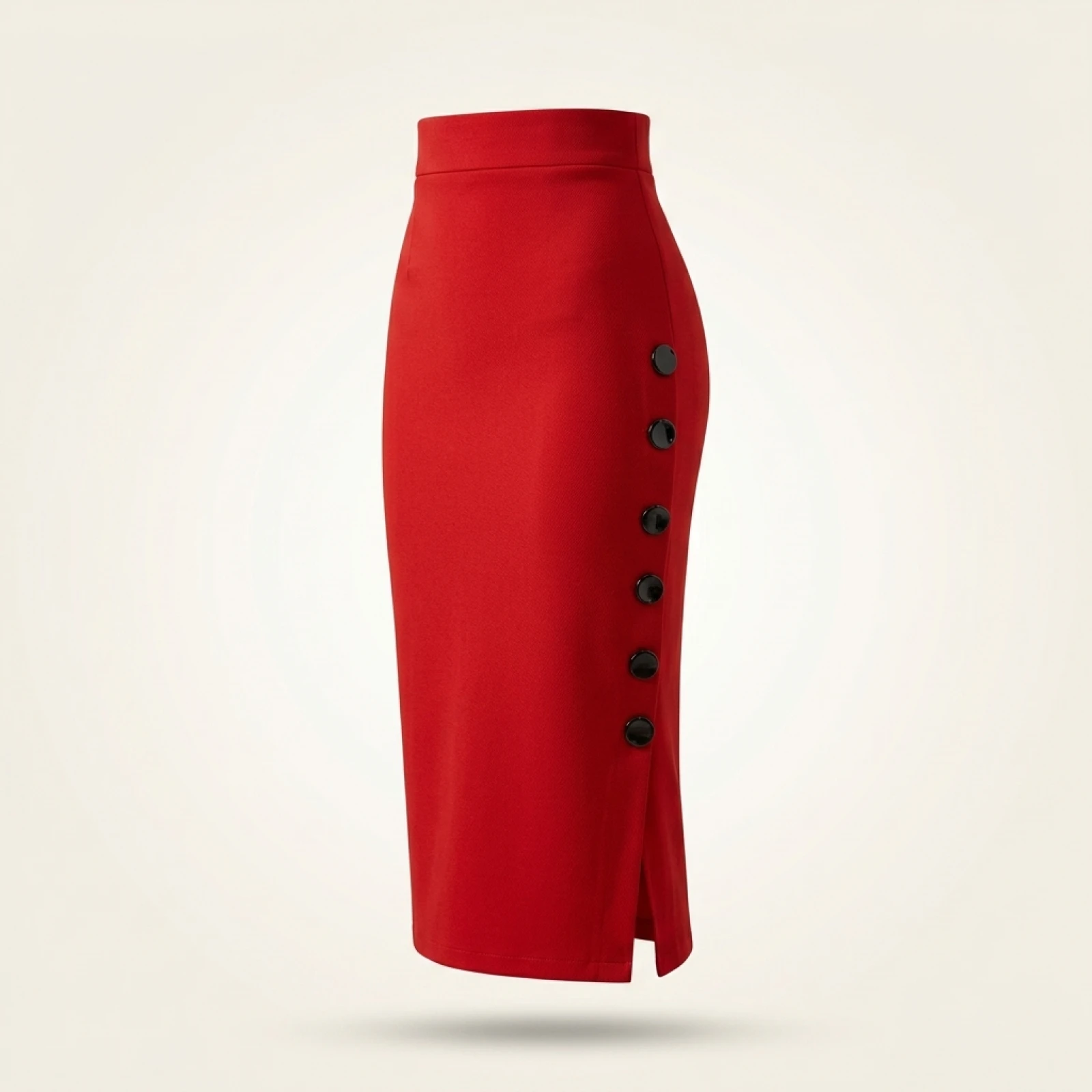 Summer Sexy Elegant Womens Pencil Skirt High Waisted Button Split Skirt Office Lady Slim Bodycon Bandage Skirts plus size