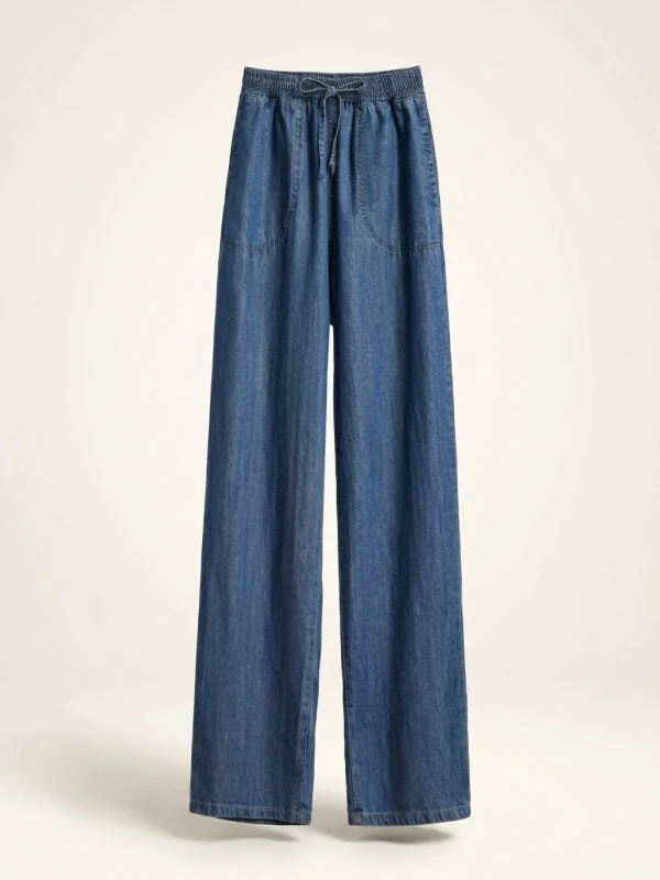 High Waist Wide Leg Jeans Women Summer Thin Ice Silk Straight Leg Pants Loose Slimming plus Size Casual Trousers - Image 5