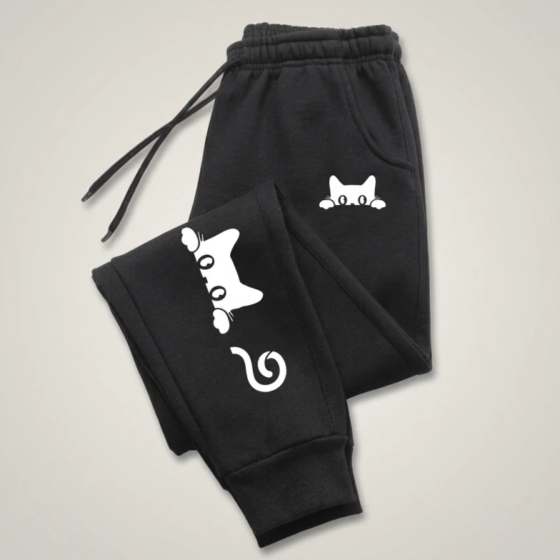 Cute Cat Printed Womens Sweatpants Daily Casual Fashion Trousers Sports Jogging Sweat Woman Pants Outdoors Street Hot Sale Pants - Image 3