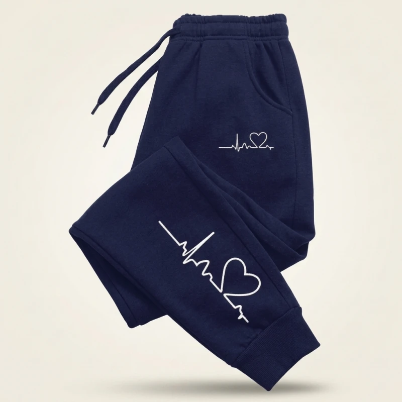 Hot Sales Womens Sweatpants Daily Casual Pants High Quality Fitness Tracksuit Trousers Heart Print Street Sport Jogging Pants - Image 4
