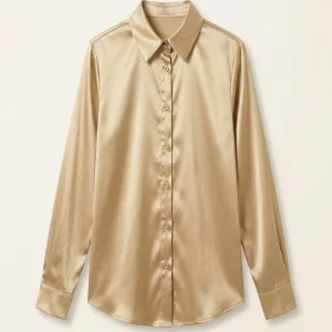 Plus Size Casual Women Silk Shirt 2025 New Fashion Loose Long Sleeve Button-Down Blouse Female Elegant Top Office Acetate Shirts