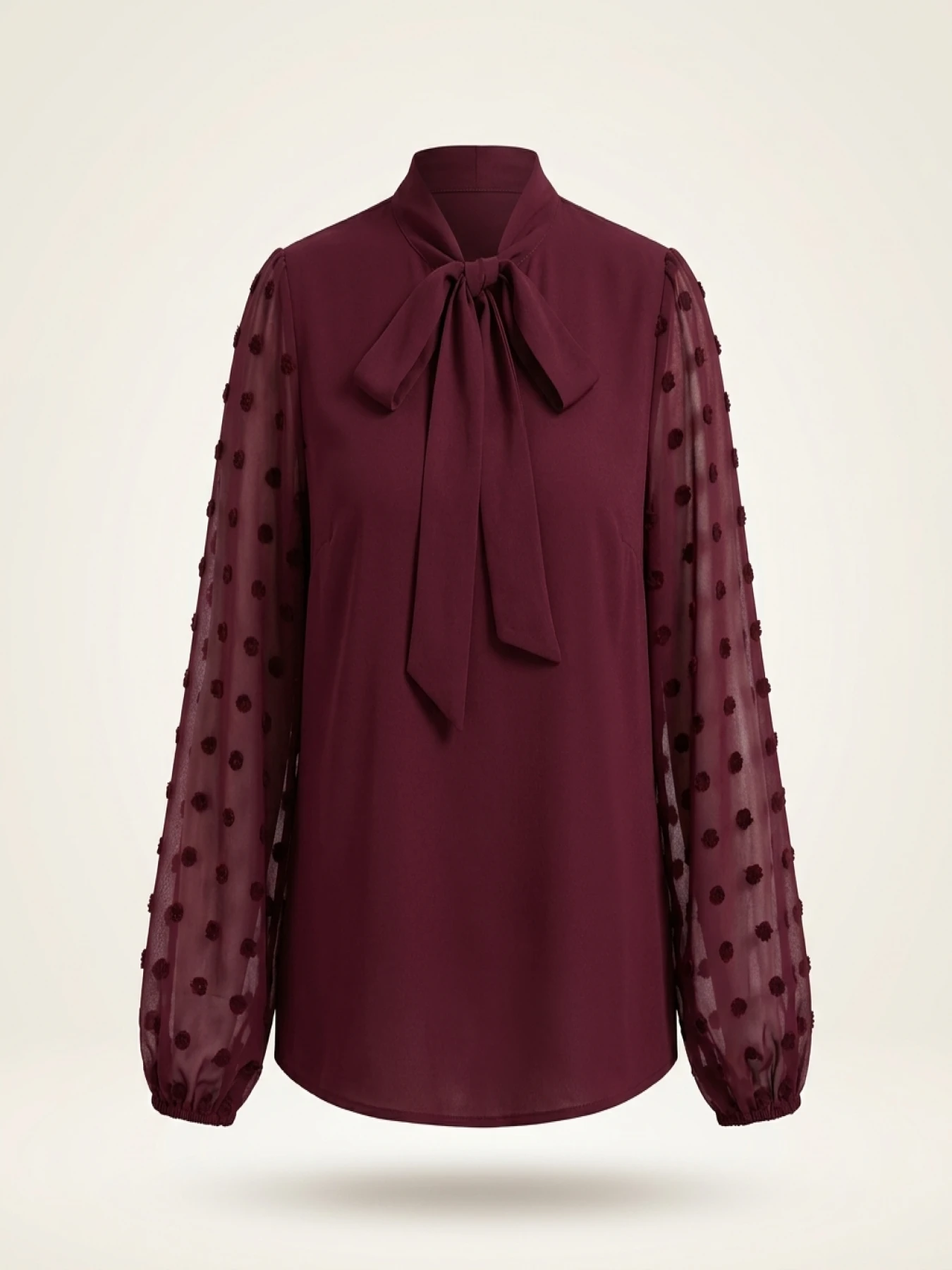 Plus Size Spring Autumn Women Elegant Bow Tie Neck Shirt Office Lady Fashion Solid Curve Clothing Casual Long Sleeve Tops