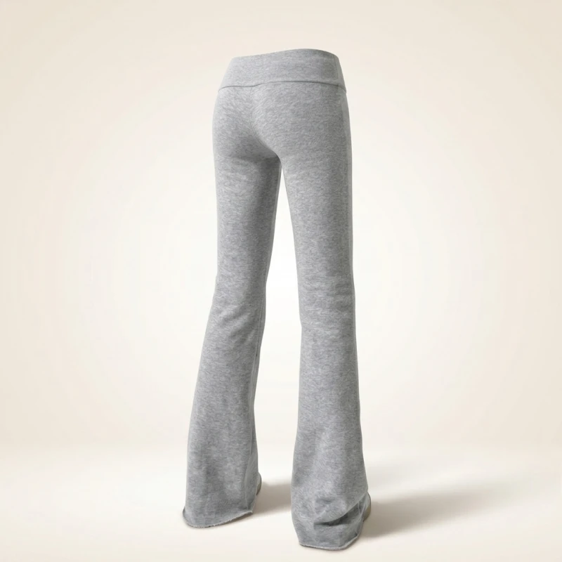 Casual Sexy Basic Solid Flare Pants Y2K Slim Low-Waisted Boot Cut Pants Women 2024 Autumn Spring Fashion Streetwear Lady - Image 3
