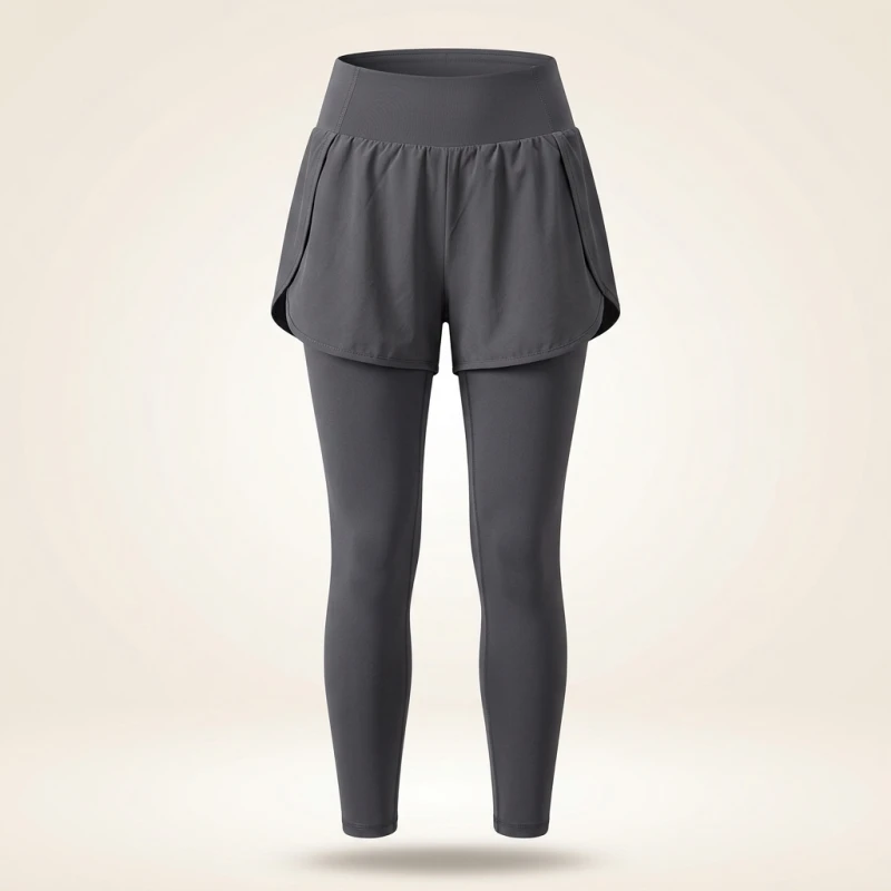 Women Yoga Pants Sportswear Woman Gym Yoga Wear Training Pants Leggings Elastic Quick-drying High Waisted Fake Two Pieces