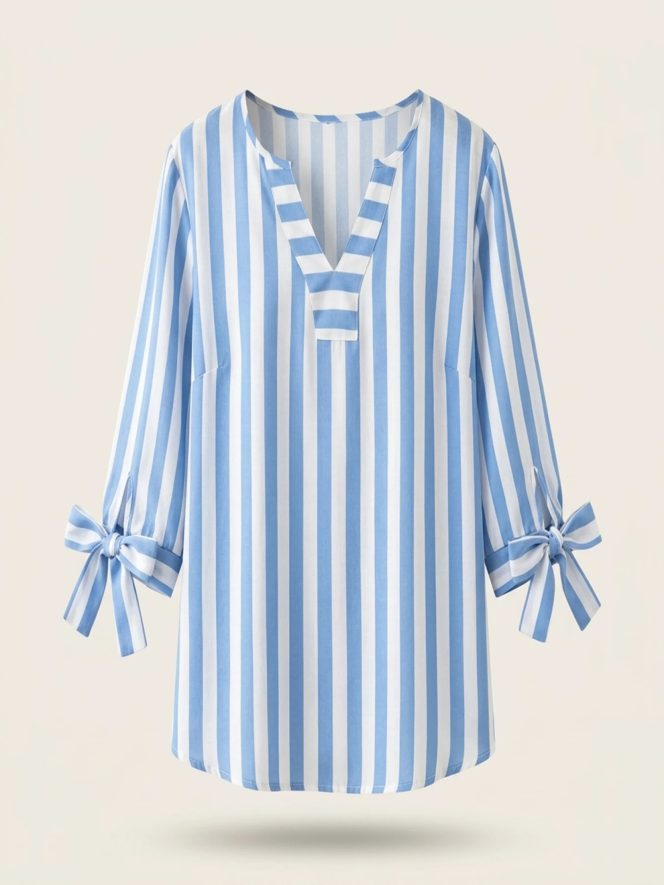 Plus Size Woman Fashion Spring Plaid T-shirt V-neck Jumper Light Breathable Tops European and American Style Beach Travel Clothe - Image 6