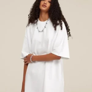 Plus Size T-Shirt Women Pure Wihte Color Short Sleeve Simple Style Round Neck Casual Loose Fit Cotton Tee Summer Oversized Tops