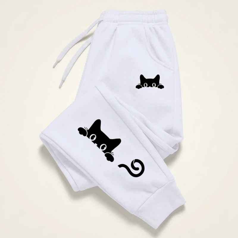 Cute Cat Printed Womens Sweatpants Daily Casual Fashion Trousers Sports Jogging Sweat Woman Pants Outdoors Street Hot Sale Pants - Image 2
