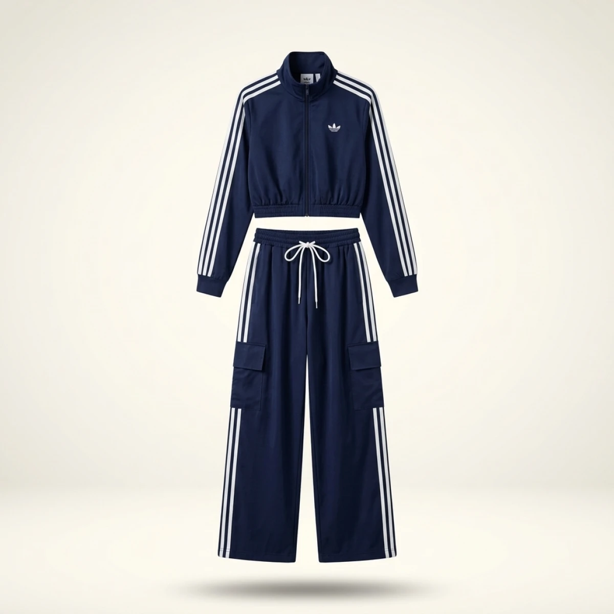 American Sle High Waist Loose Wide Leg Pants Street Sle Straight Cut Elastic Waist Dstring Casual Trousers for Women - Image 4