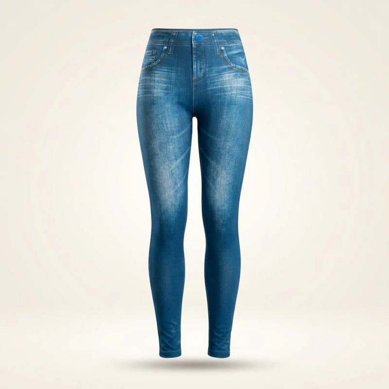 Women's Seamless Denim-Look Leggings Fitness Leggings High Elastic Butt Liftting Yoga Pants High Waist Gym Trainning Print Tight - Image 5