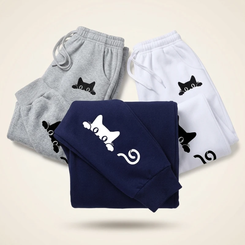 Cute Cat Printed Womens Sweatpants Daily Casual Fashion Trousers Sports Jogging Sweat Woman Pants Outdoors Street Hot Sale Pants - Image 5