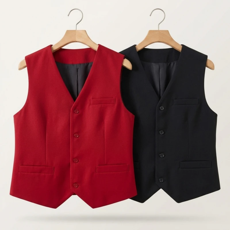 New Casual Chic In Office Lady's Plus Size Waistcoat Matching Elegant Lady's Vest V-Neck Sleeveless Tank Top Loose Coat Jacket