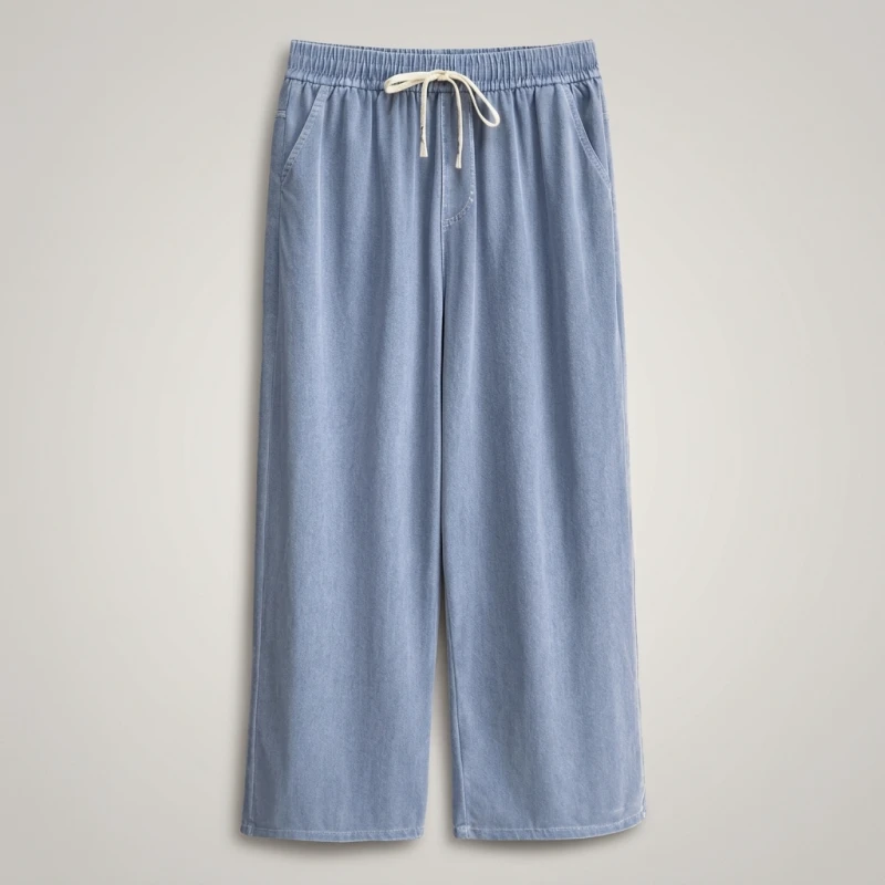 Women's Straight Jeans, Oversized Trousers, Curve Clothes, High Waist, Stretch, Lyocell Denim Pants, Plus Size, Summer