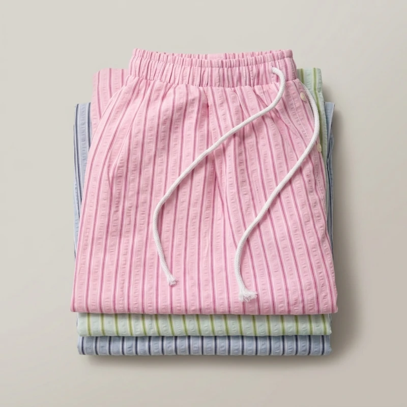 Indian Casual Striped Drawstring Straight Pant Y2k Women Loose Holiday Pants Perppy Sweet Pink High Waist Office Trousers - Image 4