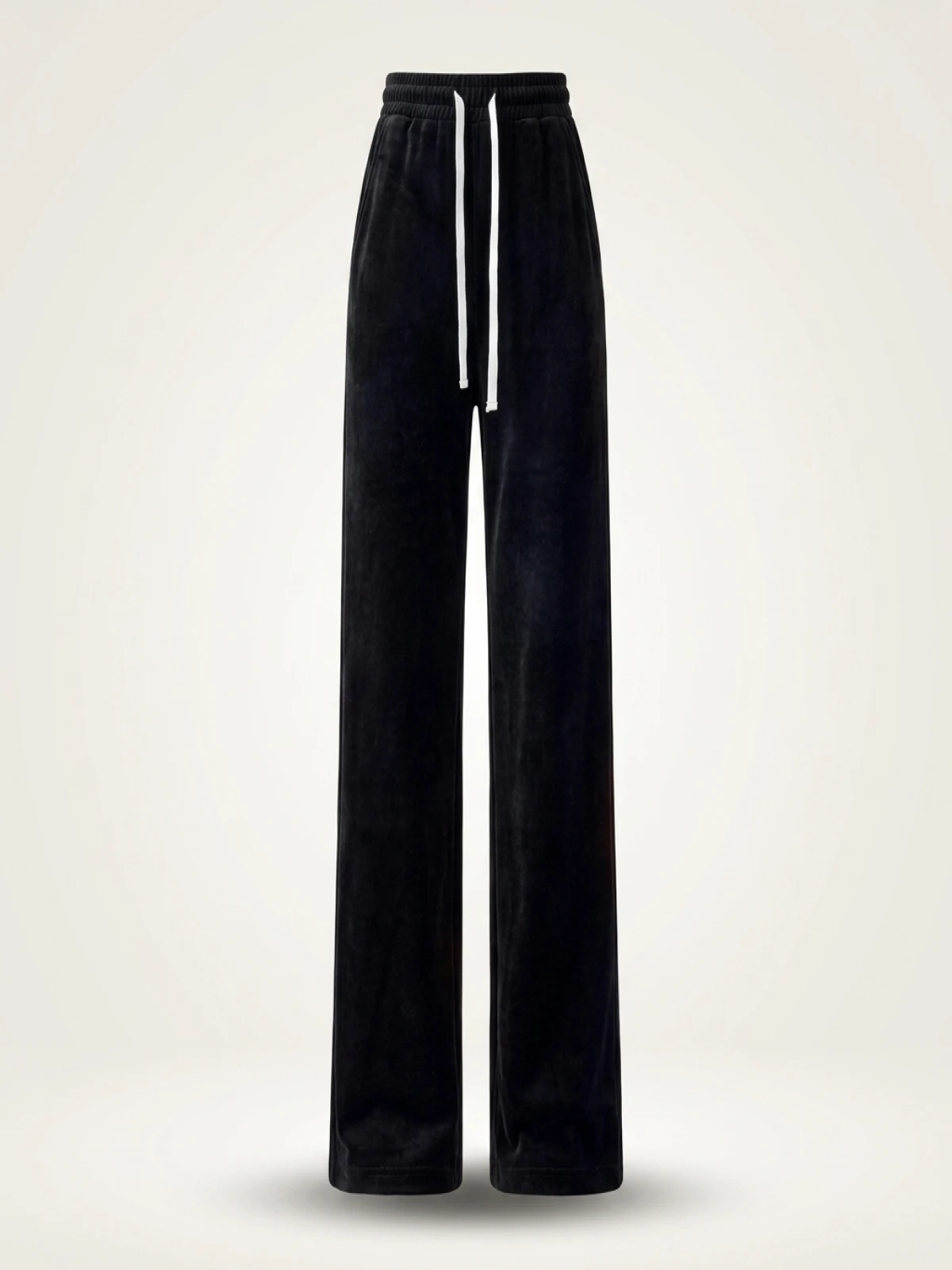 High Waist Wide Leg Pants Women's Autumn Winter Flannel Fce Lined Casual Loose Fit Trousers Nine Points Commute Sle - Image 3