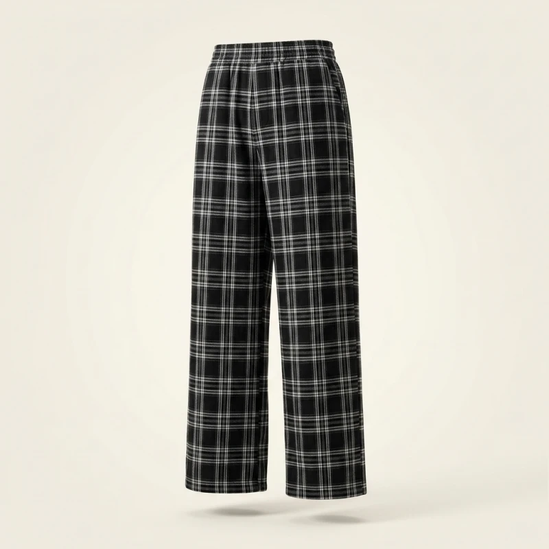 Oversize Pants Women Sweatpants Summer Fashion Black Plaid Casual Pants Elastic Waist Casual Pockets Student Unisex Trousers - Image 4