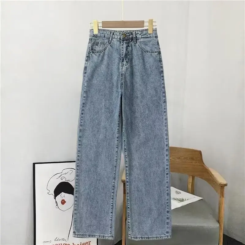 High Waist Dad Jeans Women's Summer New Sle Indian Loose Slimming Wide Leg Long Pants Thin Denim Fabric Autumn Season - Image 2