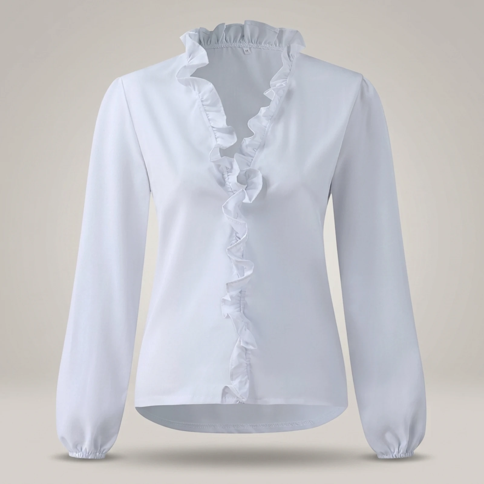 Fashion Woman Temperament Long Sleeve Ruffle Blouse Solid Colour Comfort Shirt Summer Clothes Women Plus Size