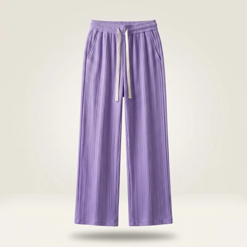 Wide Leg Pants Drawstring Elastic Waist Straight Long Pants Casual Chic Trousers Sweet Summer For Women New In Clothes Solid Ins - Image 2