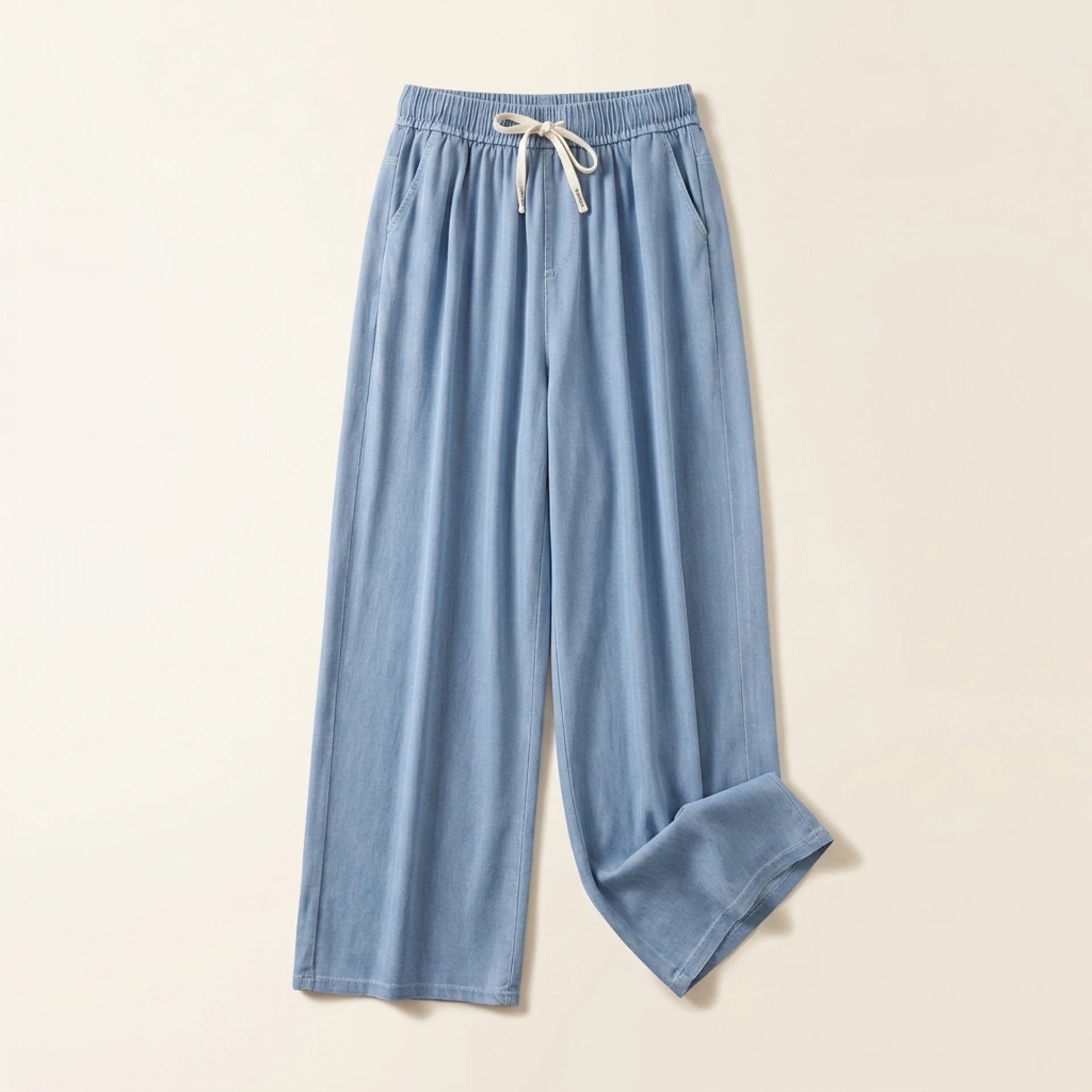 Women's Straight Jeans, Oversized Trousers, Curve Clothes, High Waist, Stretch, Lyocell Denim Pants, Plus Size, Summer - Image 2