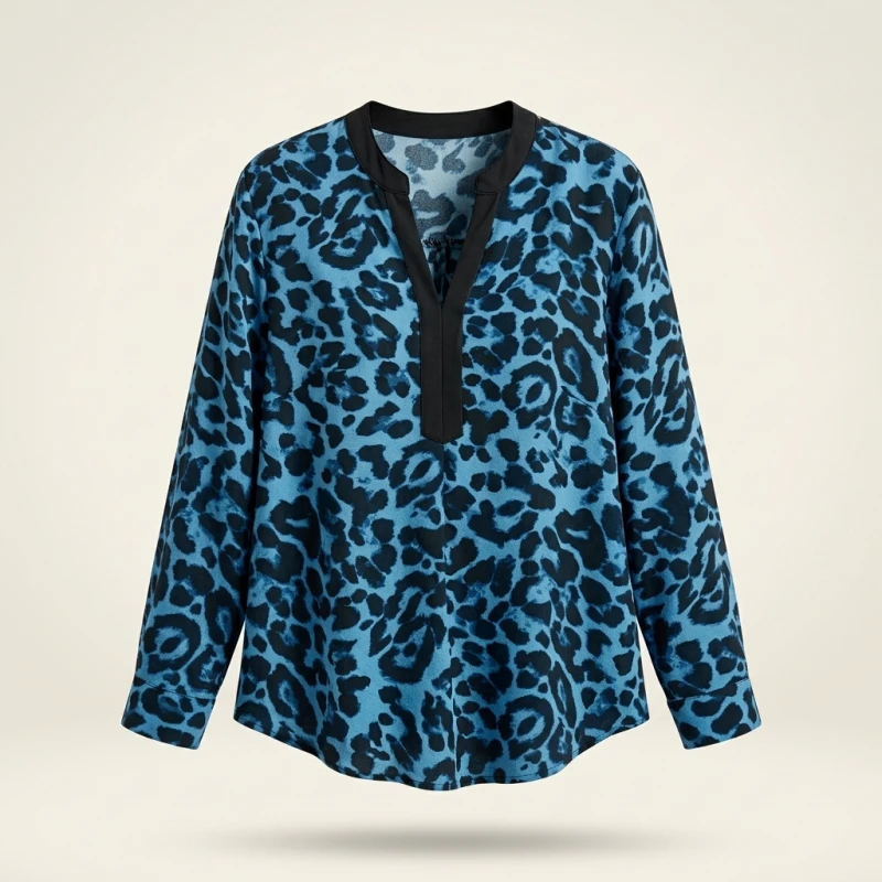 Women Plus Size Woven Spring And Autumn Shirt - Image 6