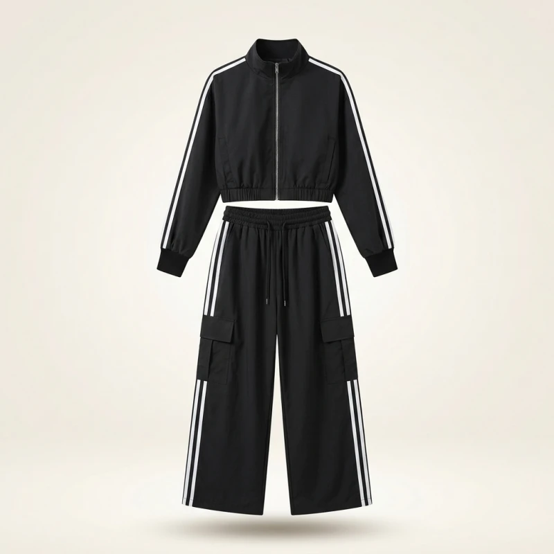 American Sle High Waist Loose Wide Leg Pants Street Sle Straight Cut Elastic Waist Dstring Casual Trousers for Women - Image 5