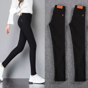 2025 New Autumn Black Pencil Pants Women Indian Style Tight Stretch Office Lady Denim Pants Elegant Comfy Ankle Length Jeans