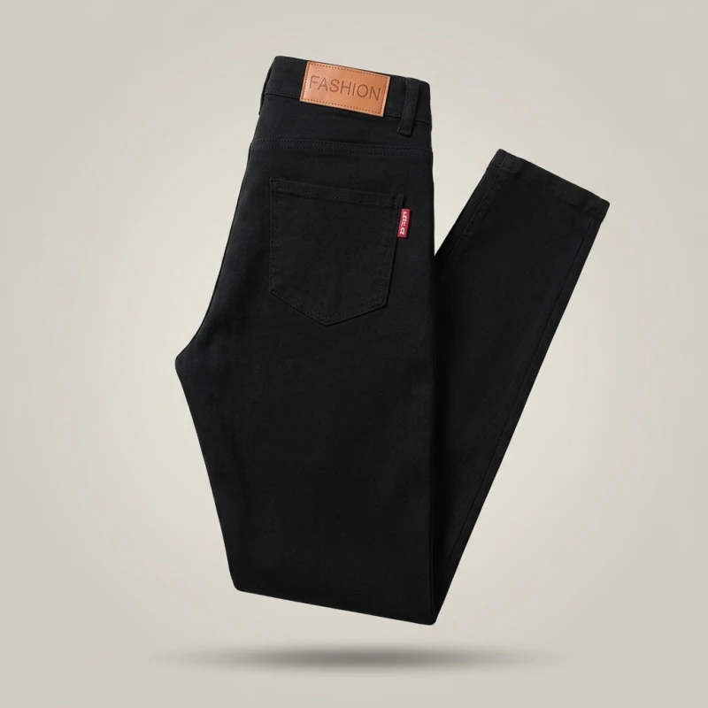 2025 New Autumn Black Pencil Pants Women Indian Style Tight Stretch Office Lady Denim Pants Elegant Comfy Ankle Length Jeans