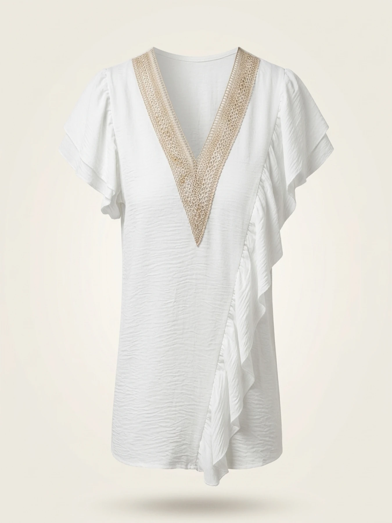 Women's oversized woven solid color casual shirt - Image 5